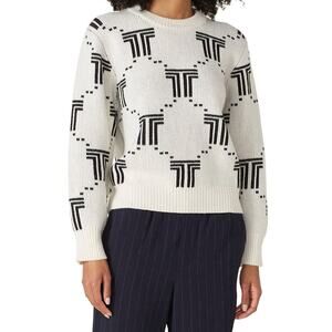 Tory Sport Merino Net-T Jacquard Wool Sweater